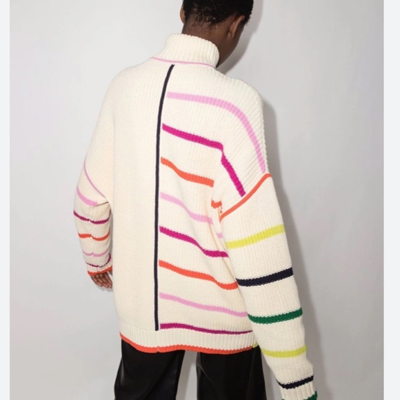 NEW STAUD Hampton Sweater - Cream Rainbow Multi - Picture 6 of 13